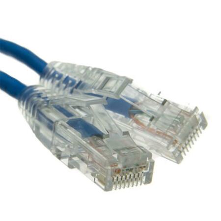 CABLE WHOLESALE 7 foot, Cat6a Slim Ethernet Patch Cable, Snagless with Molded Boot - Blue 13X6-66107